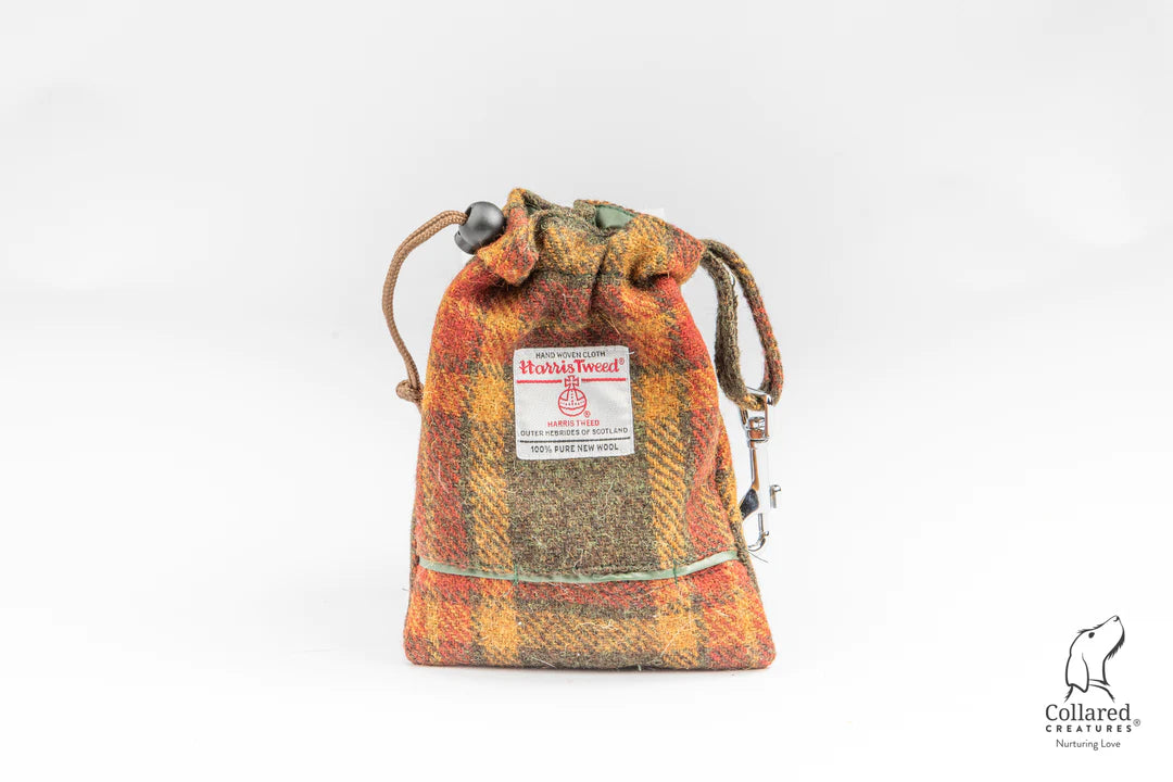 Harris Tweed dog treat bag autumnal Check