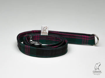 Harris Tweed dog lead baird modern tartan