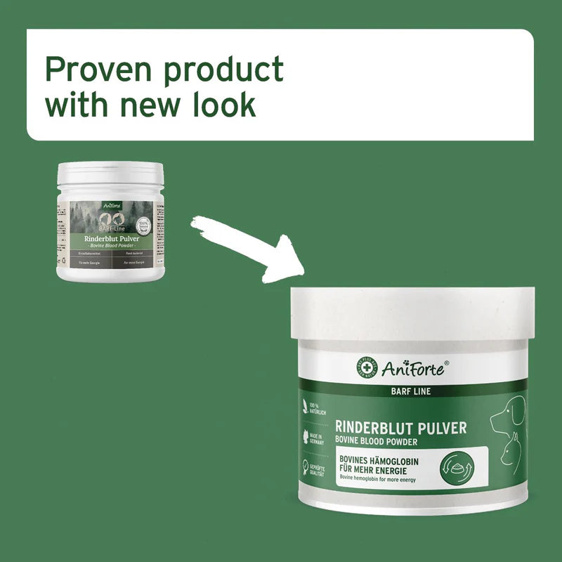 Two containers of 'Rinderblut Pulver'  