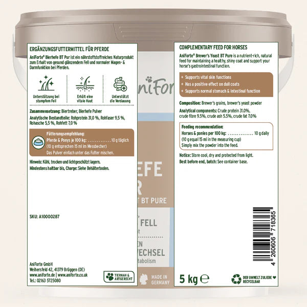 Aniforte brewers yeast powder ingredients and guidelines