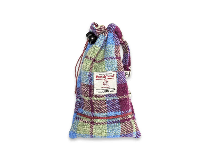 Burgundy & Blue Check Harris Tweed Treat Bag