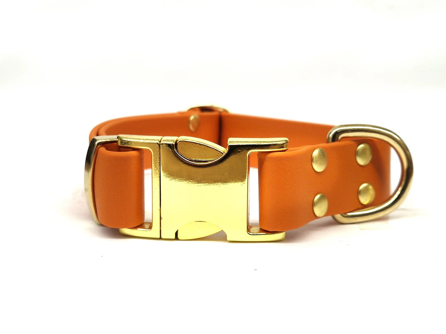 Orange Waterproof Dog Collar with metal clasp