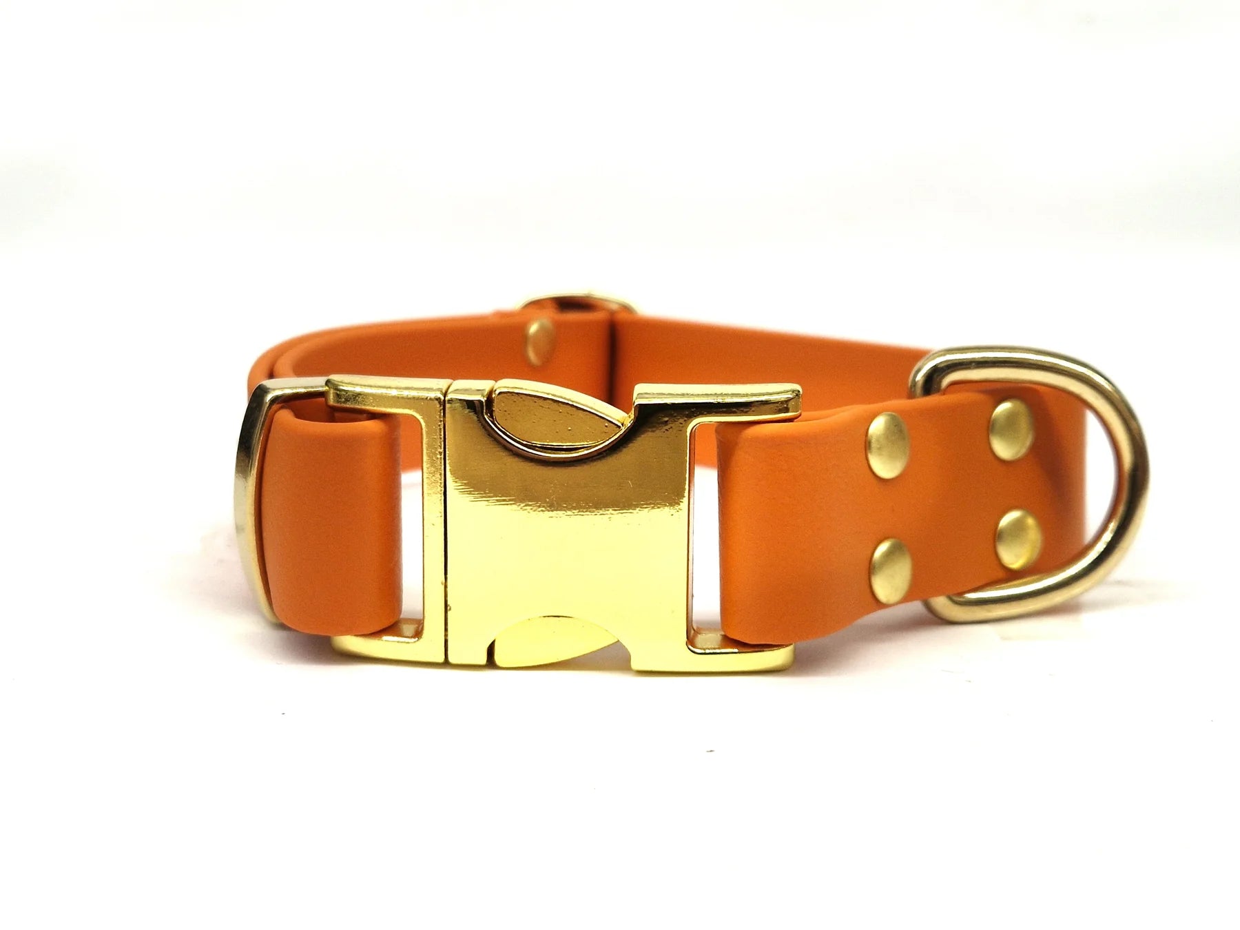 Orange Waterproof Dog Collar with metal clasp