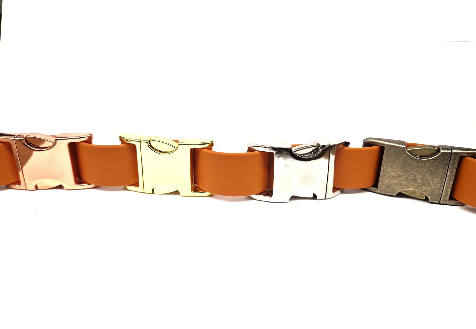 Burnt Orange dog collar, choice of metal clasp finishes. Rose Gold, Brass, Stainless Steel or Antique Brass