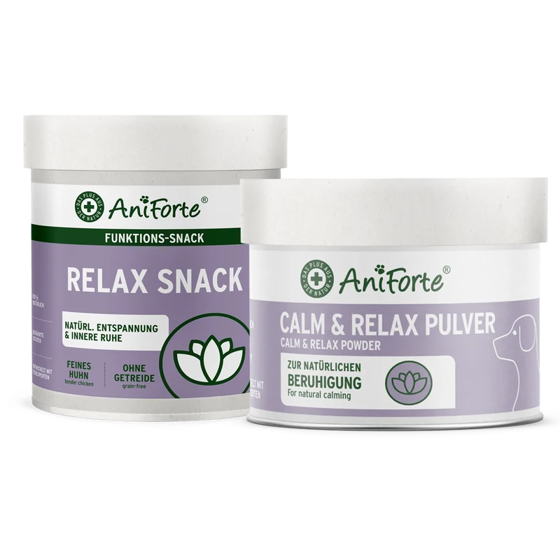 AniForte Calm & Relax Bundle for Dogs | Natural Calming Powder & Treat