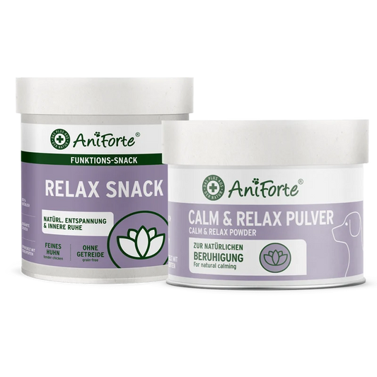 AniForte Calm & Relax Bundle for Dogs | Natural Calming Powder & Treat