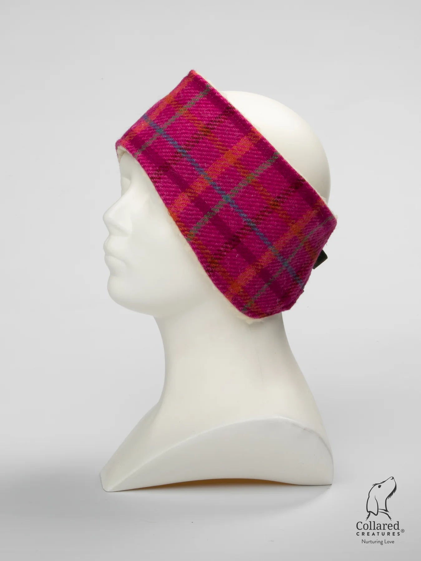 Harris tweed cerise check headband