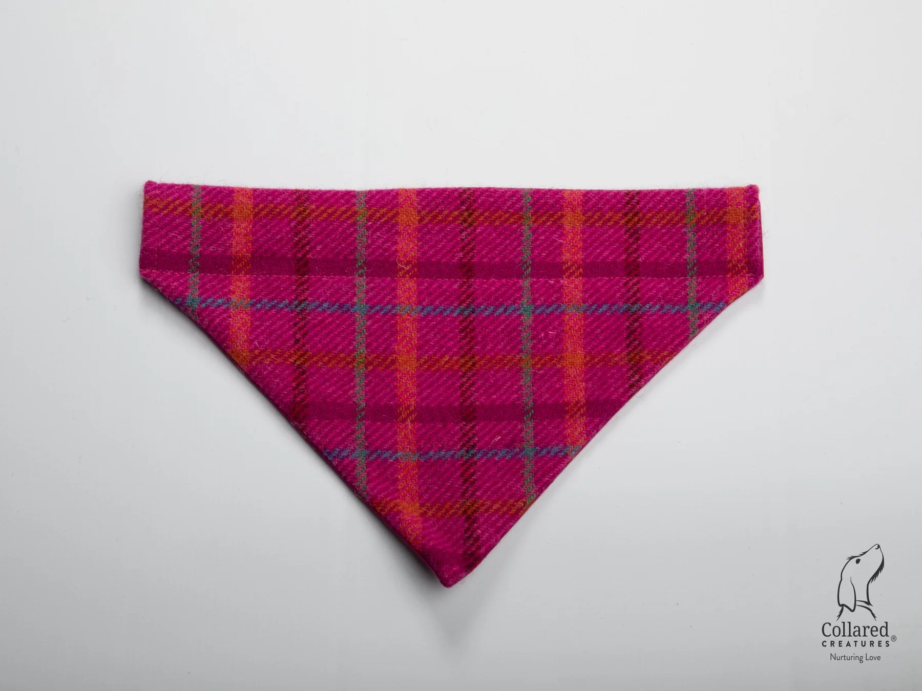 Harris tweed cerise check bandana