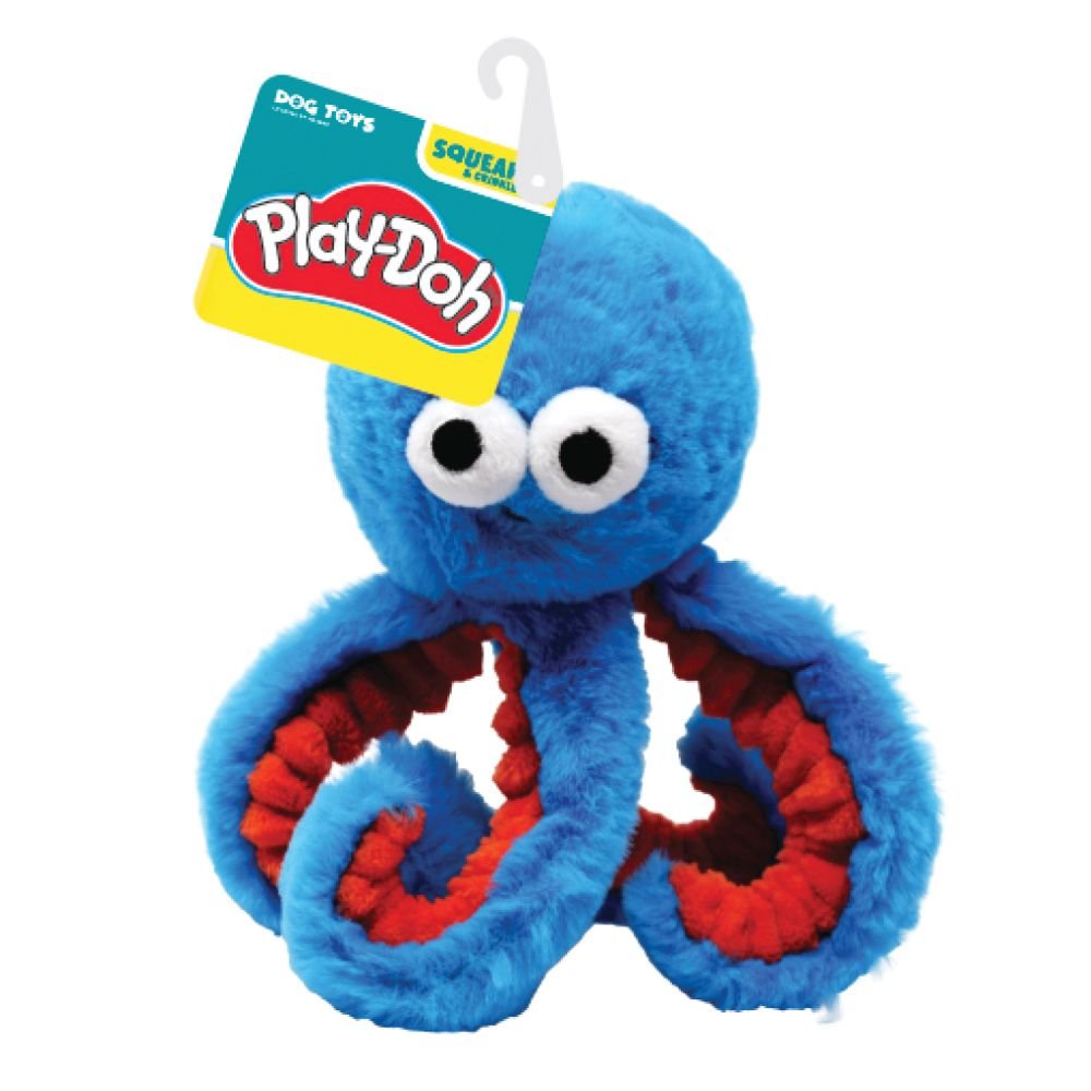 Hasbro Play-Doh Squeaky Crinkle Octopus Dog Toy