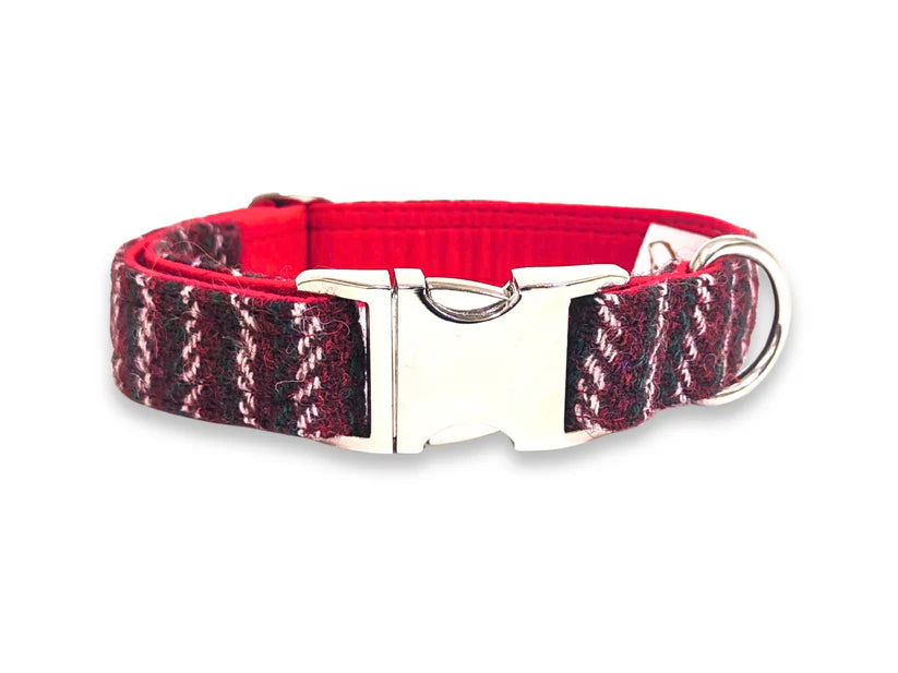 Harris Tweed Christmas Multi Check Dog Collar