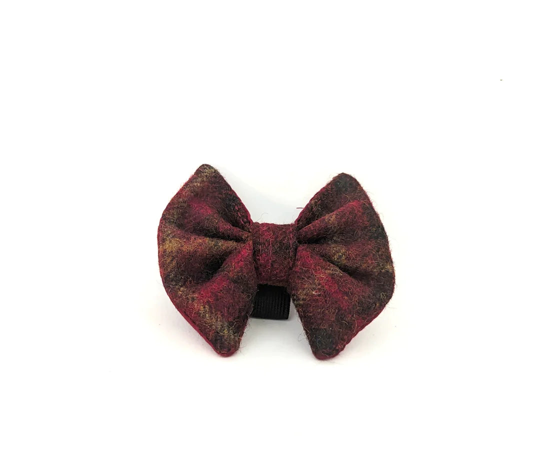 abraham Moon Balmoral Claret Check Bow tie