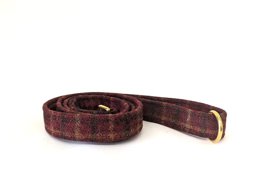 abraham Moon Balmoral Claret Check dog lead