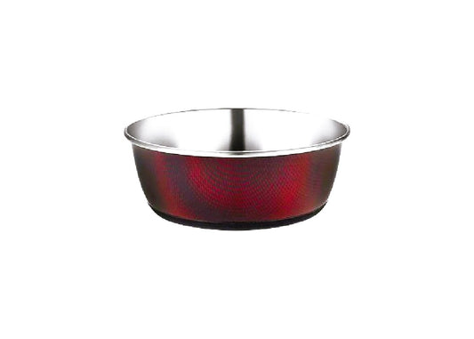 Red Non Slip Dog Bowl - Stainless Steel