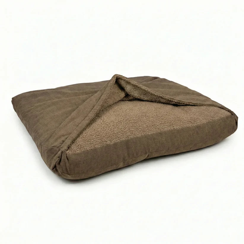 Snuggle Sack Dog Bed by Collared Creatures Mocha Brown Burrowing Dog Bed