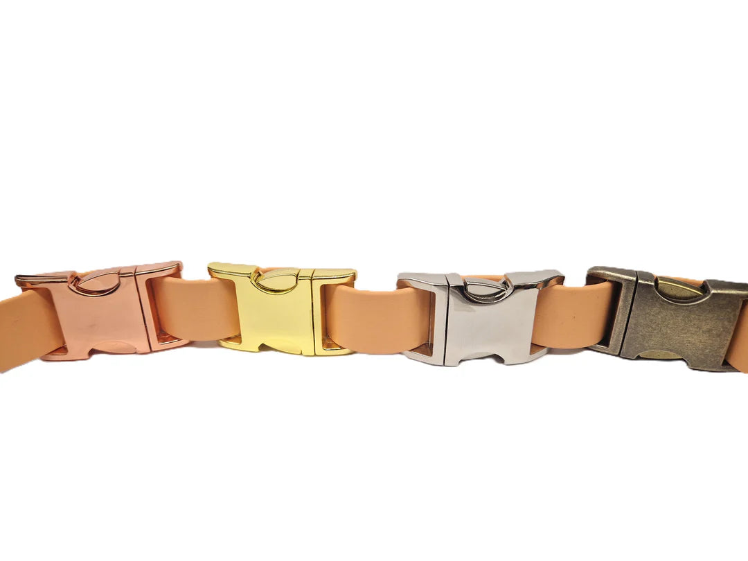 Copper dog collar clasp colour options, in brass, Stainless Steel, Antique Brass or Rose Gold