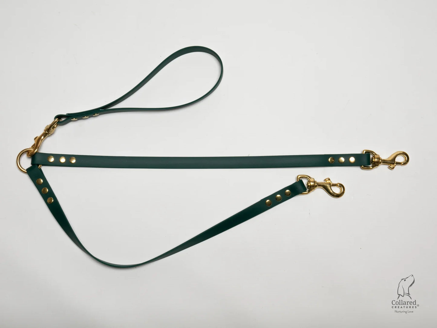 waterproof Split dog leads UK made dark Green