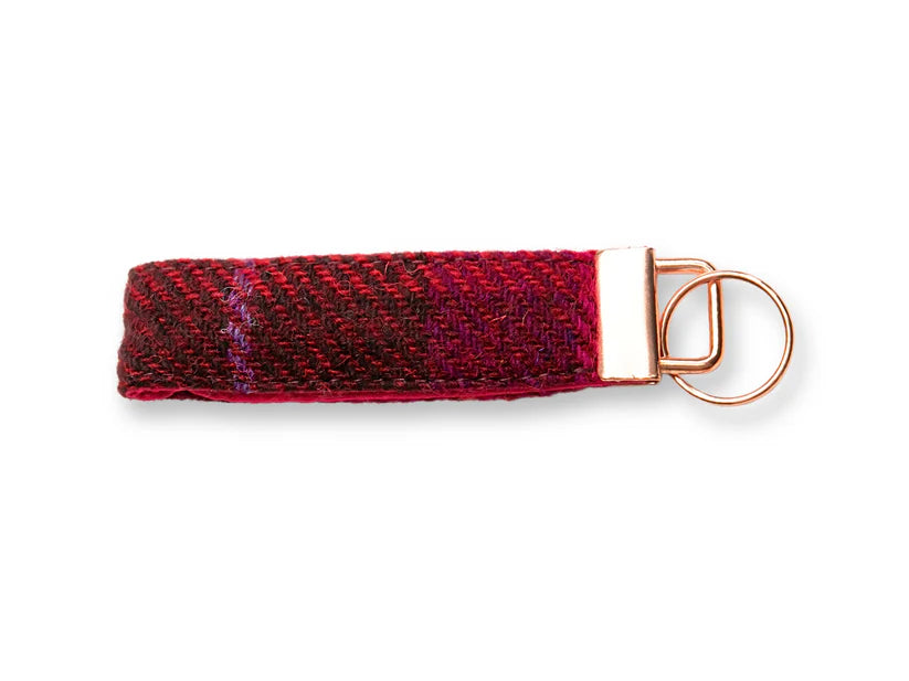 Harris Tweed Deep Fuchsia Key Ring