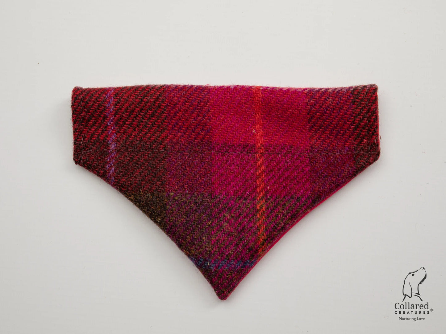 Harris tweed Dog Bandana Deep Fuschia