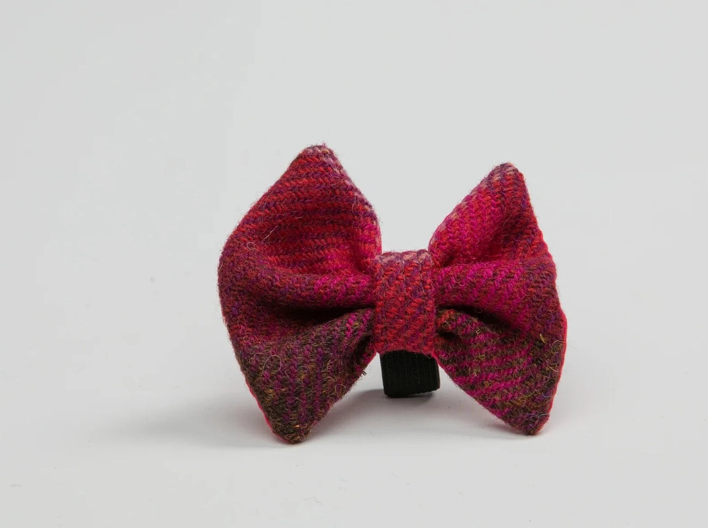 Harris tweed Dog Bow Tie deep fuschia