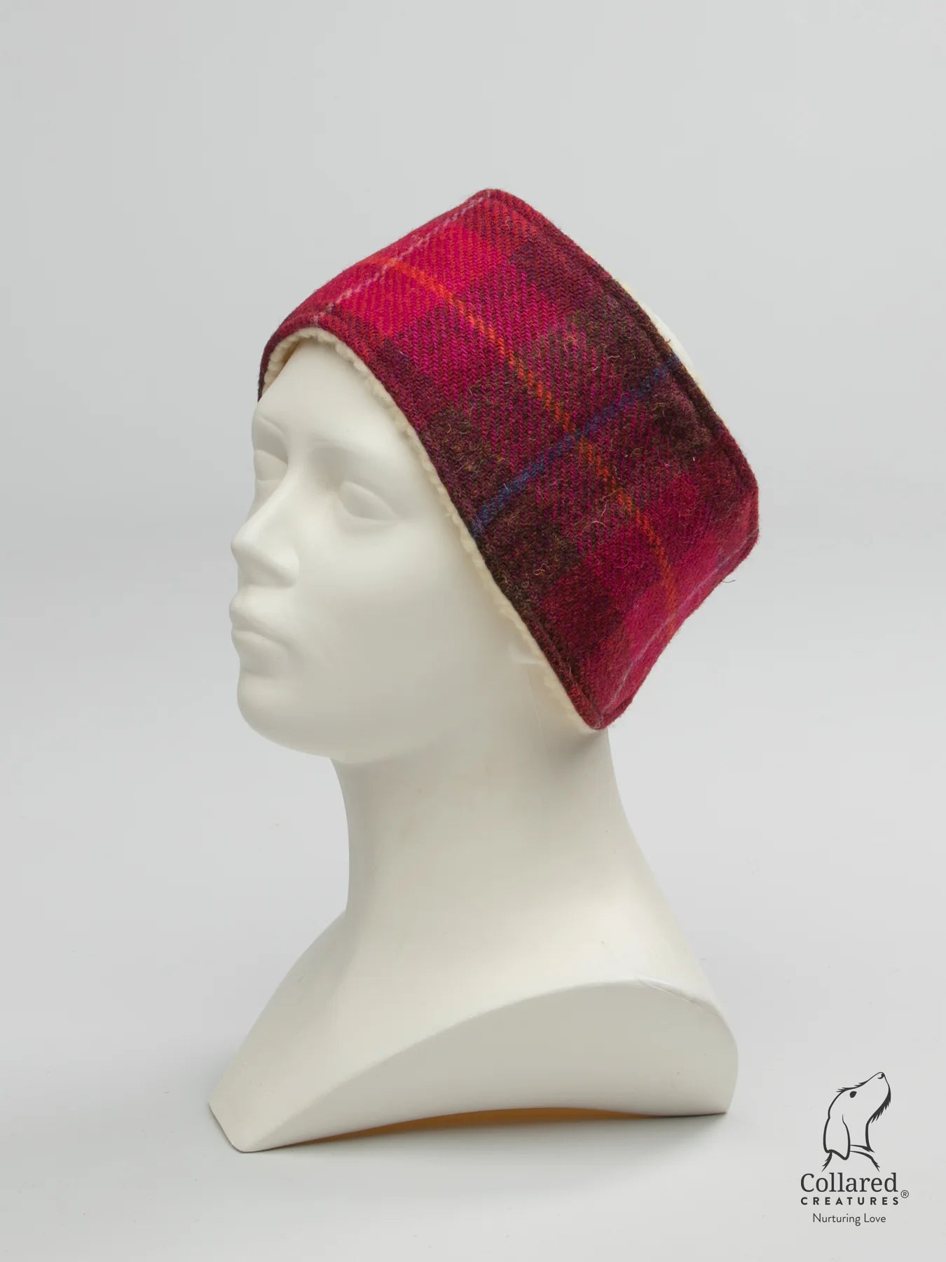 Harris Tweed Ladies Headband  deep Fushia