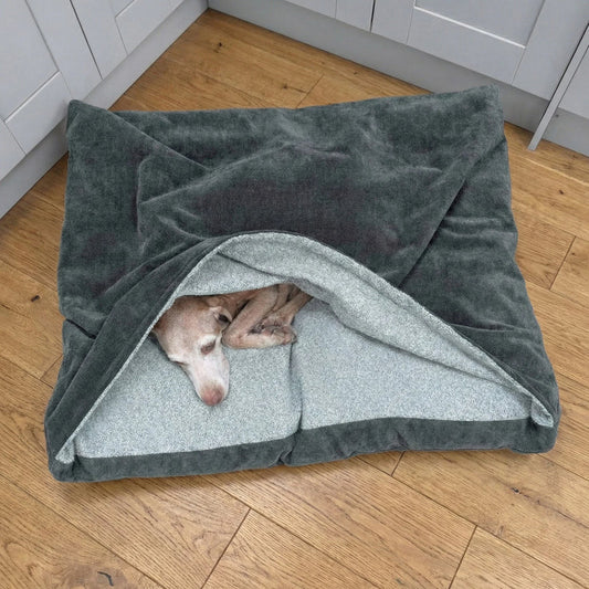 NEW RANGE Snuggle Sack Dog Bed by Collared Creatures, Moss Green