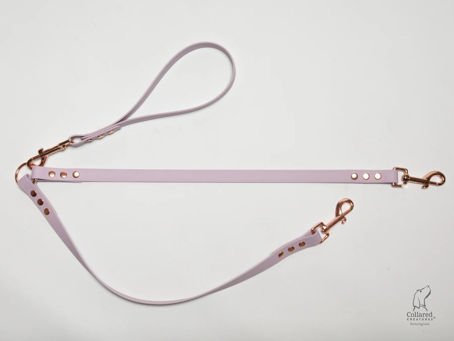 waterproof Split dog leads UK made Dusky Pink