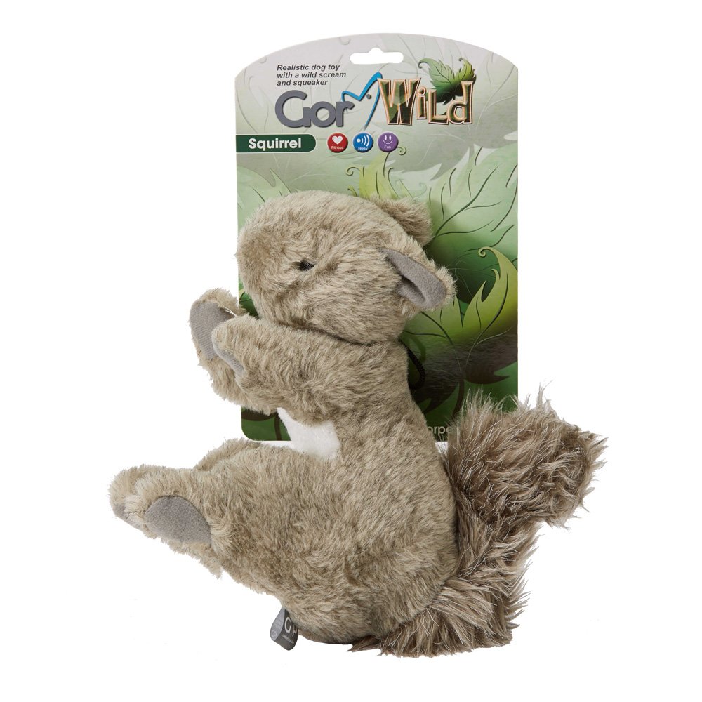 Gor Pets Wild Squirrel Plush Dog Toy 24cm | Squeaky Toy