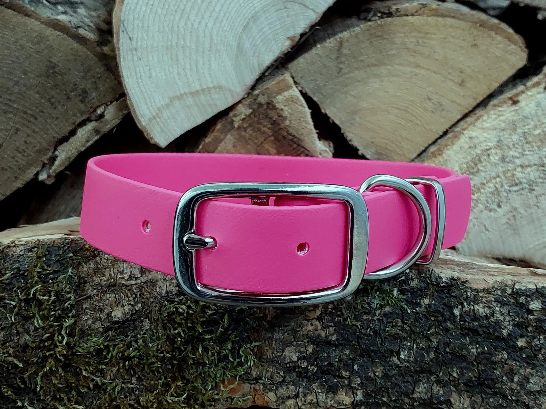 waterproof Dog Collar UK made Fuschia