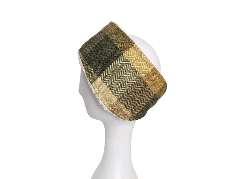 Harris Tweed Green Block Ladies Headband