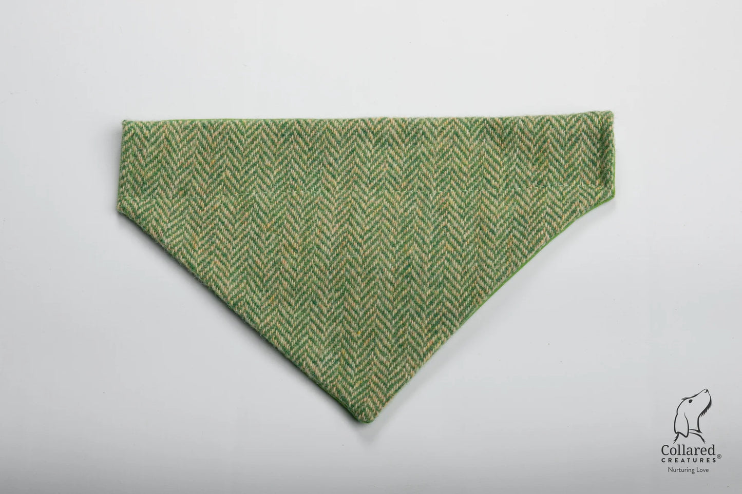 Harris tweed Dog Bandana Green Herringbone