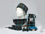 Harris Tweed Blue and grey Check matching collar and lead collection