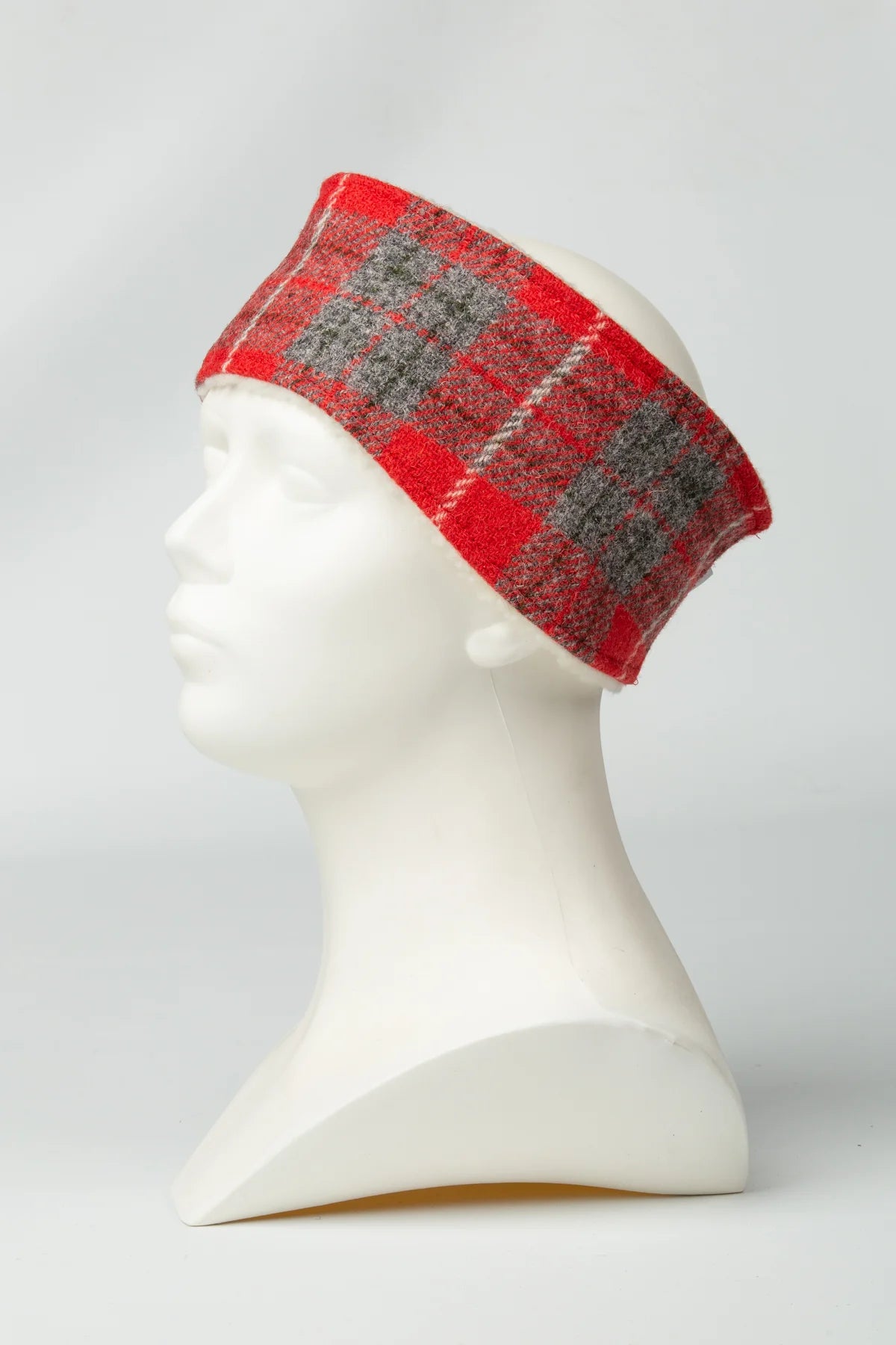 Harris Tweed Red & Grey Check Ladies Headband