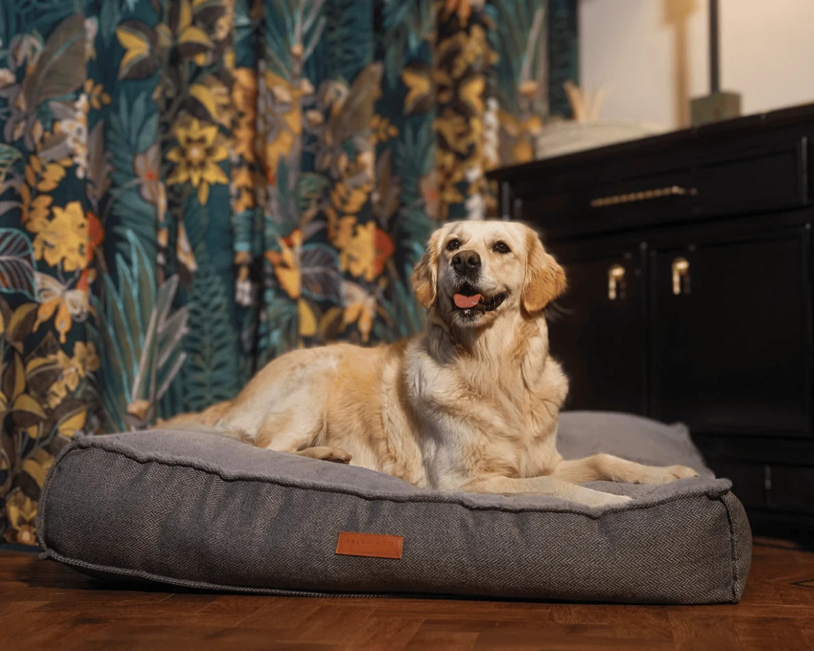 Ralph & Co Balmoral Luxury Orthopaedic Grey Herringbone Dog Bed