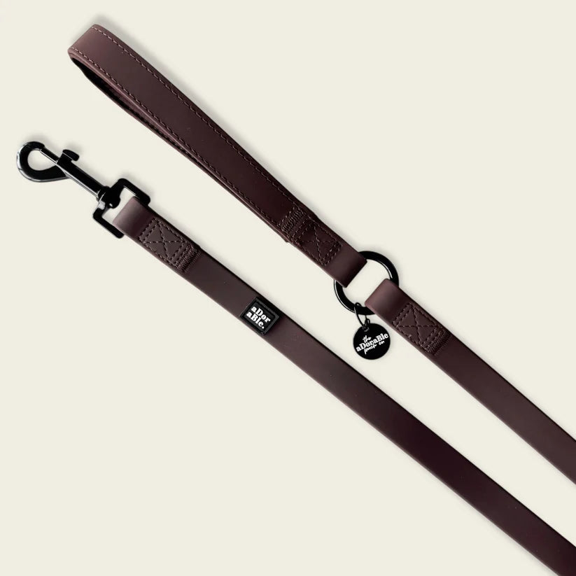 aDoraBle Pooch hydroflex waterproof dog lead chocolate brown