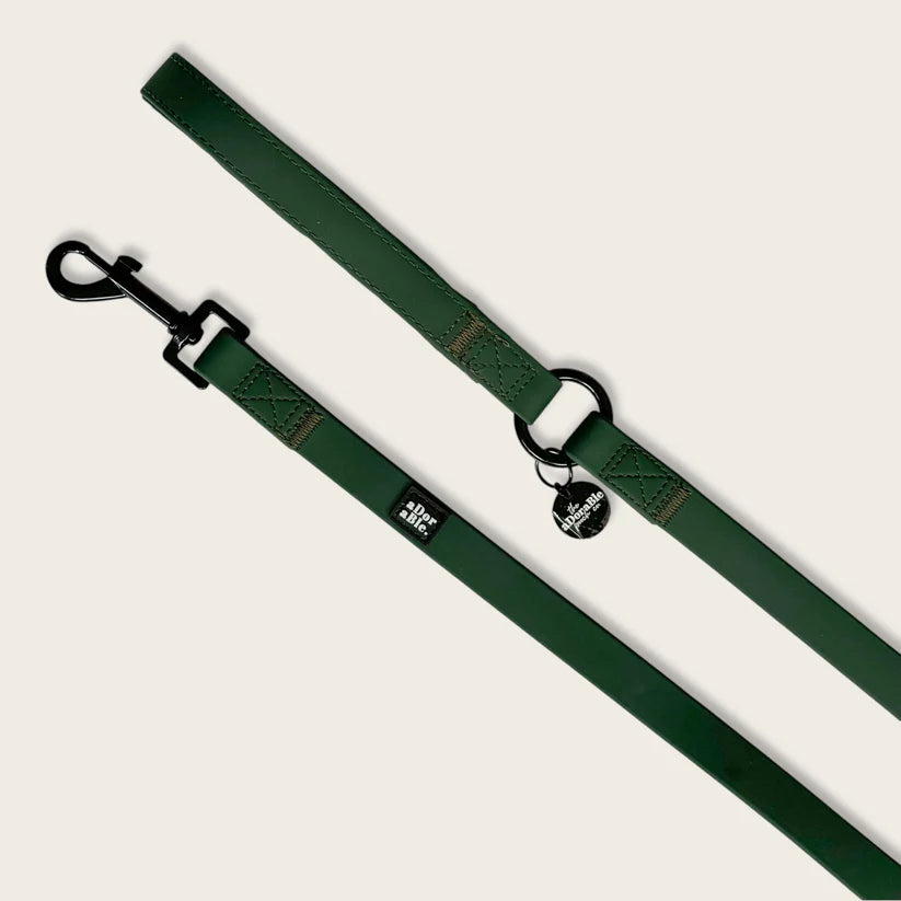 aDoraBle Pooch hydroflex waterproof dog lead evergreen