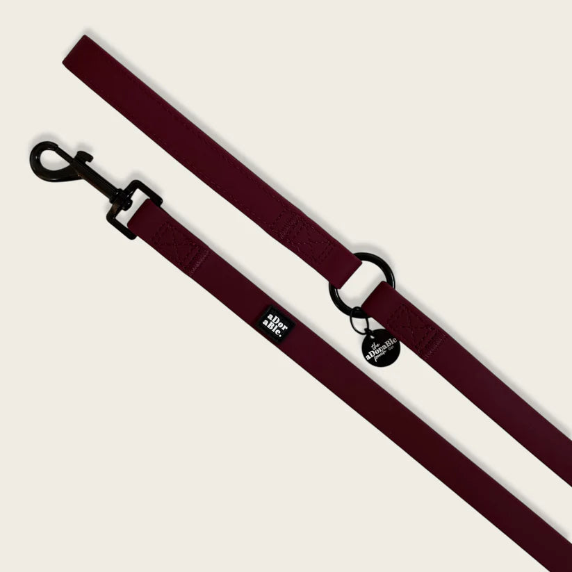aDoraBle Pooch hydroflex waterproof dog lead merlot