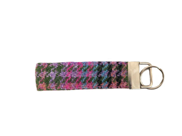 Harris tweed kaleidoscope houndstooth key fob