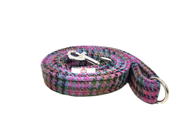 Harris tweed kaleidoscope houndstooth clip lead