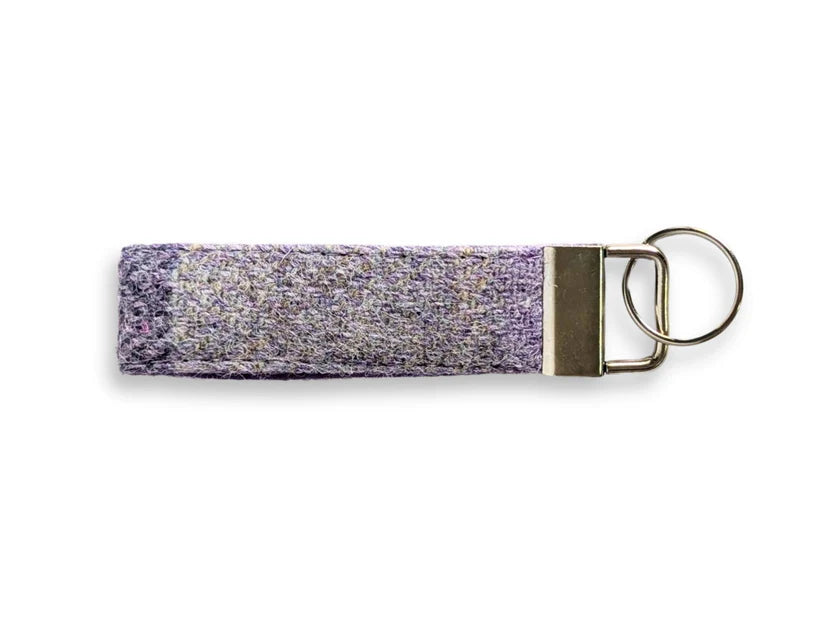 Harris Tweed Lavender Block Check  Key Ring