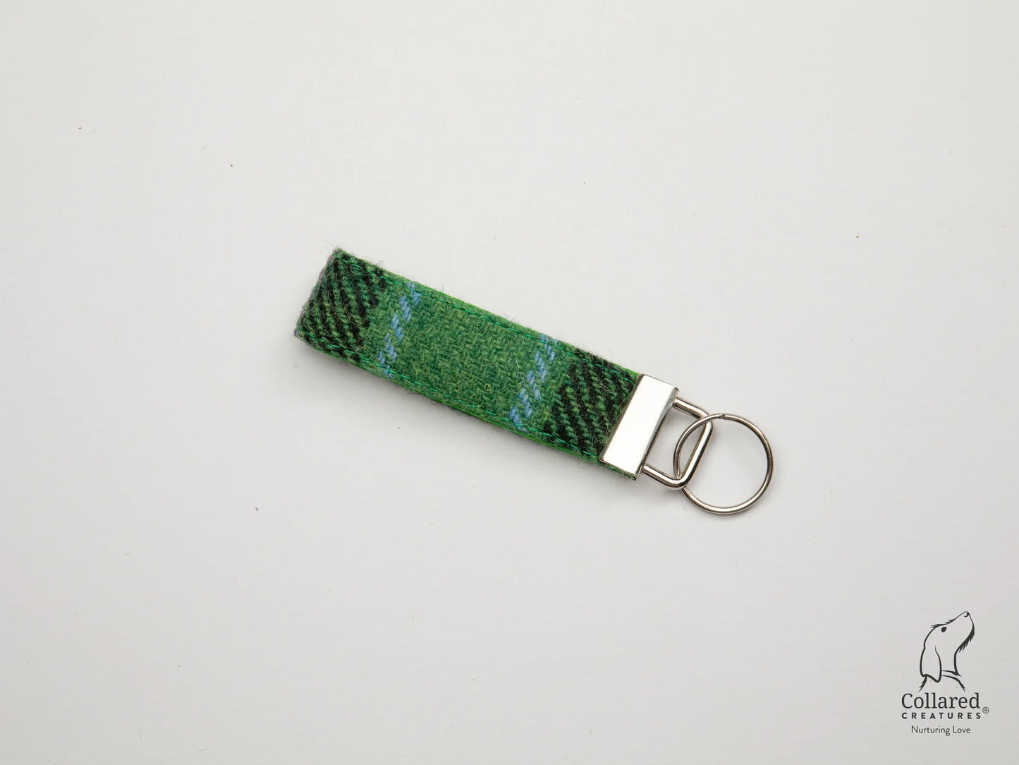 Harris Tweed Key ring Lavender & green cehck