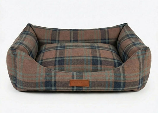 The Marlow Luxury Tartan Orthopaedic Bolster Dog Bed