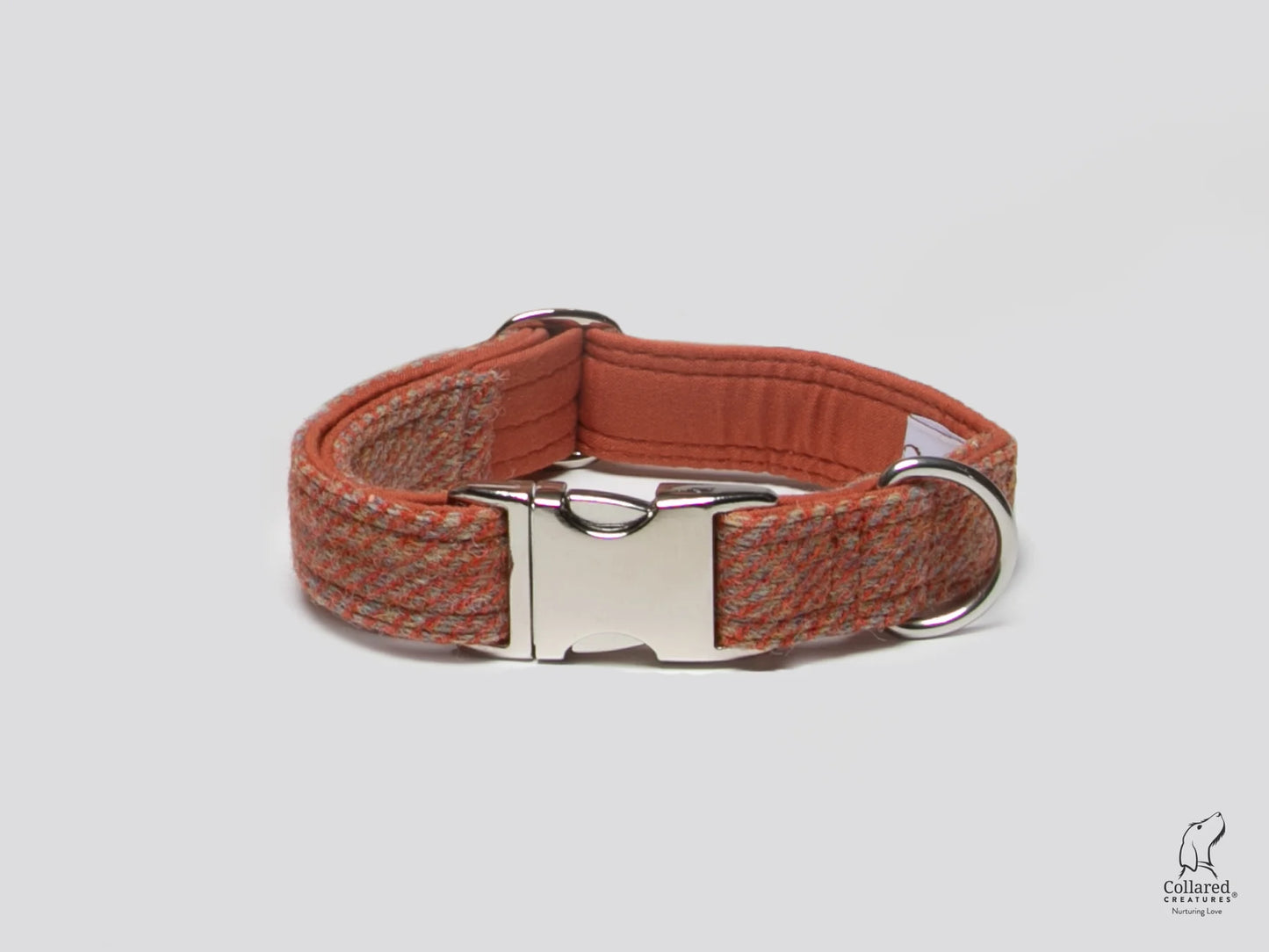 Harris Tweed dog Collar mandarin herringbone