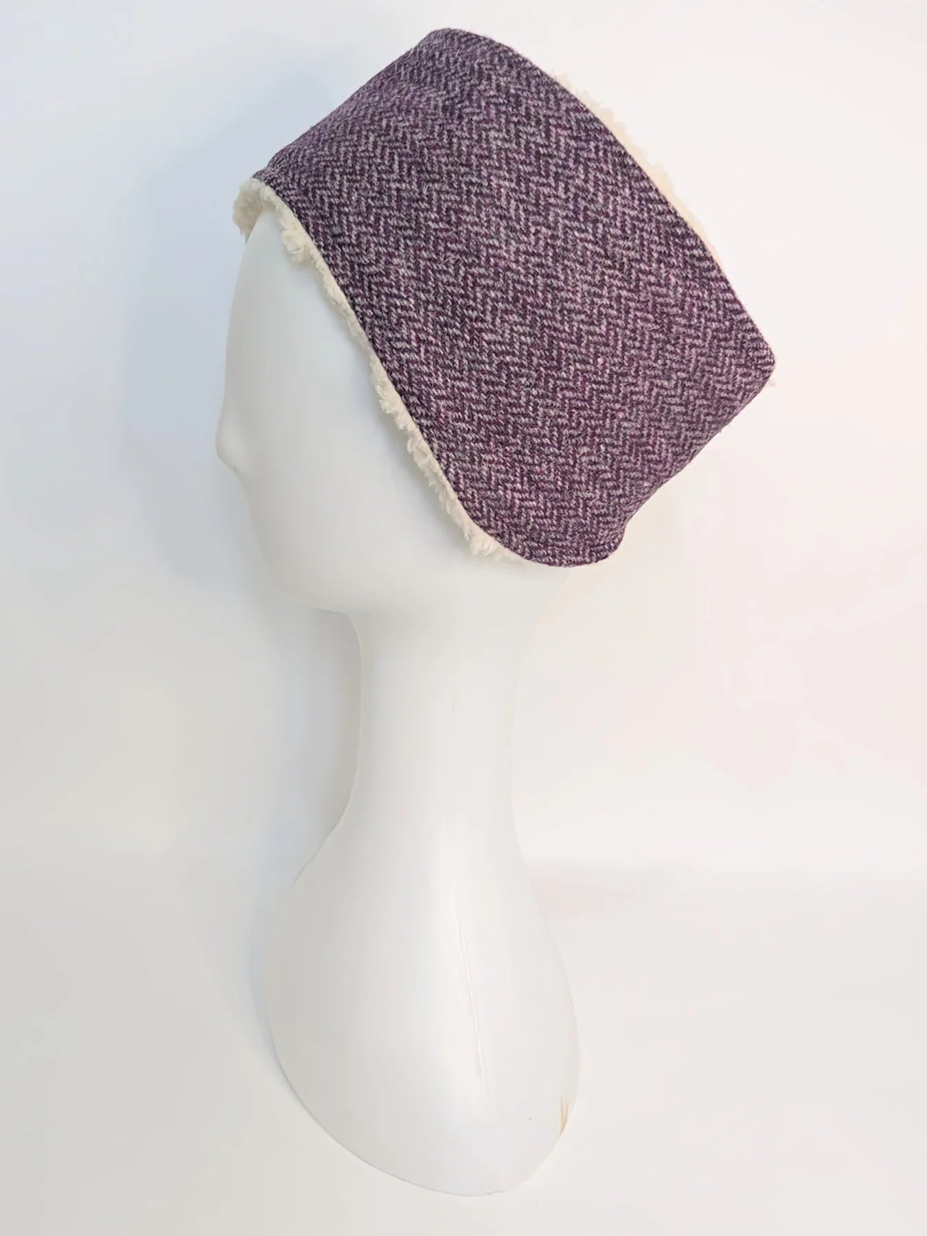 Harris Tweed Magenta & Grey Herringbone Headband