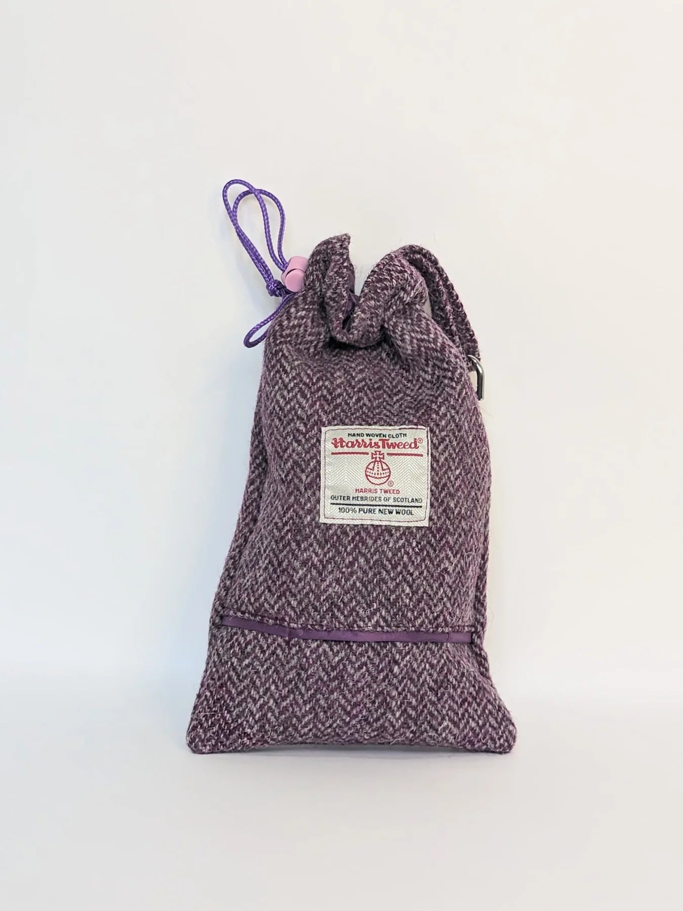 Harris Tweed Magenta & Grey herringbone treat bag