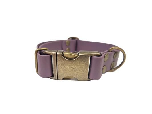 Mauve Waterproof metal clasp dog collar