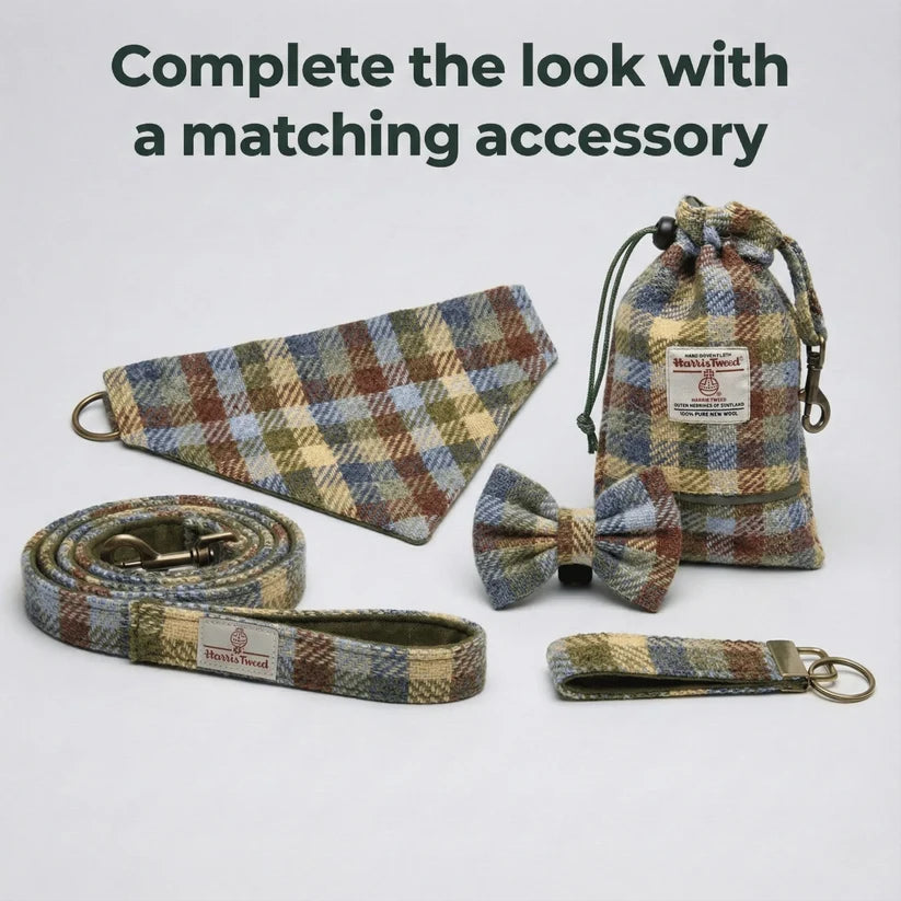 Harris Tweed Moorland Country Check Harris Tweed Dog Collar Collection
