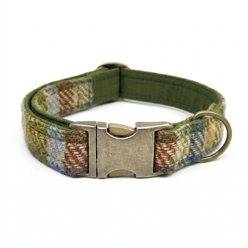 Harris Tweed Moorland Country Check Harris Tweed Dog Collar