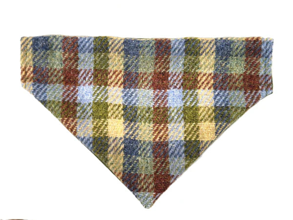 Harris tweed moorland country check bandana