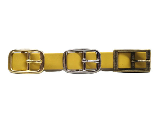 Waterproof biothane mustard buckle collar metal options