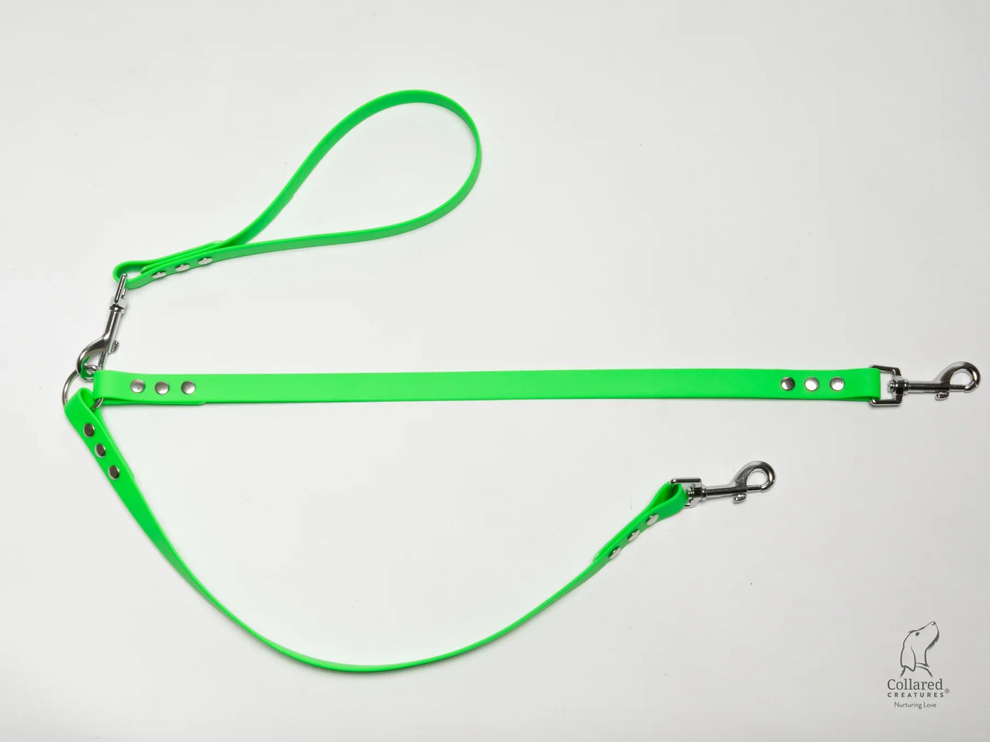 waterproof Split dog leads UK made Neon Green